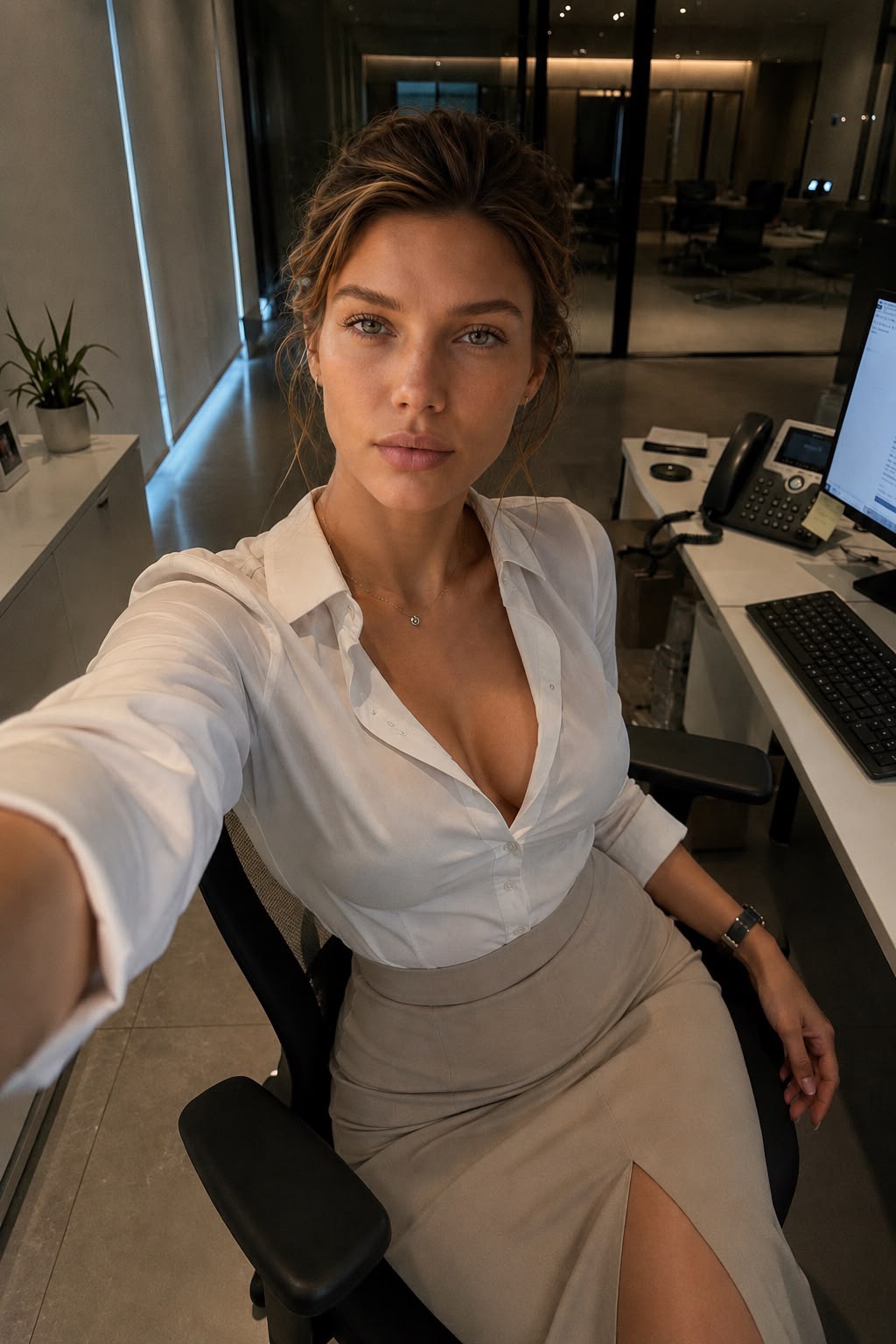 Chantal nel suo ufficio
